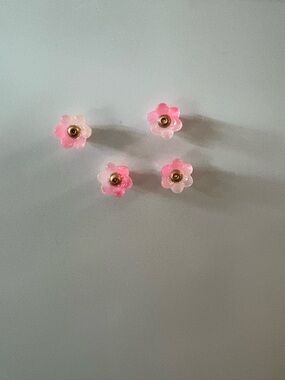 Pink Flower Magnets - Set of 4